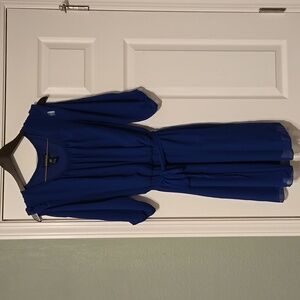 Enfocus Women Beautiful Blue Flowy Knee Length Dress - Size 16w